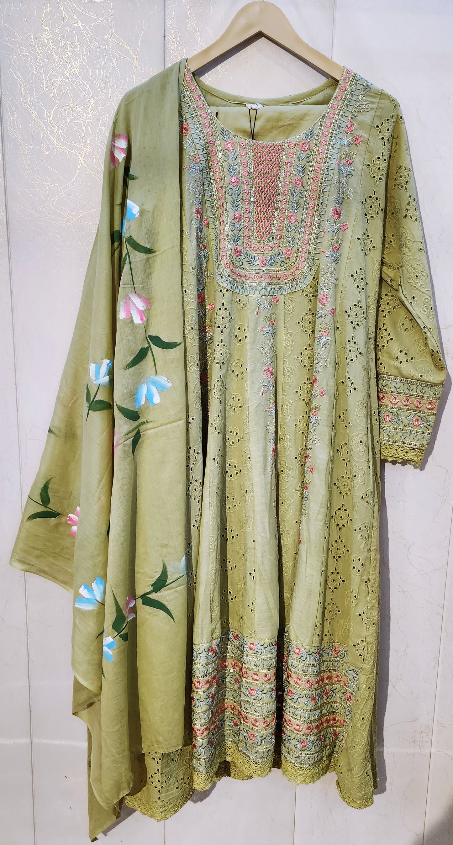 Elegant Floral Printed Cotton Suit Set with Dupatta