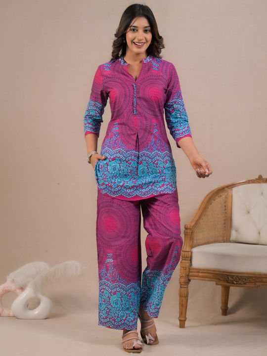 Pure Cotton Printed designer fabric co-ord set