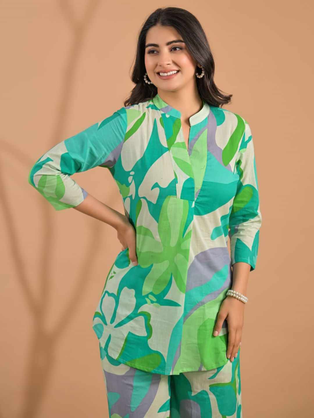 Pure Cotton Printed designer fabric co-ord set