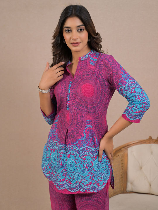 Pure Cotton Printed designer fabric co-ord set