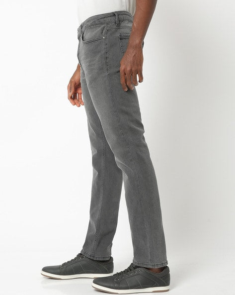 Men Ash grey regular Fit Jeans