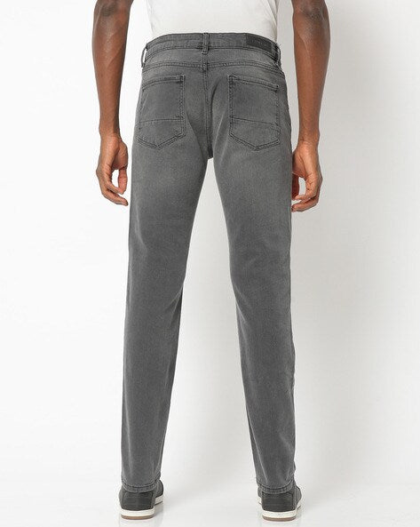 Men Ash grey regular Fit Jeans
