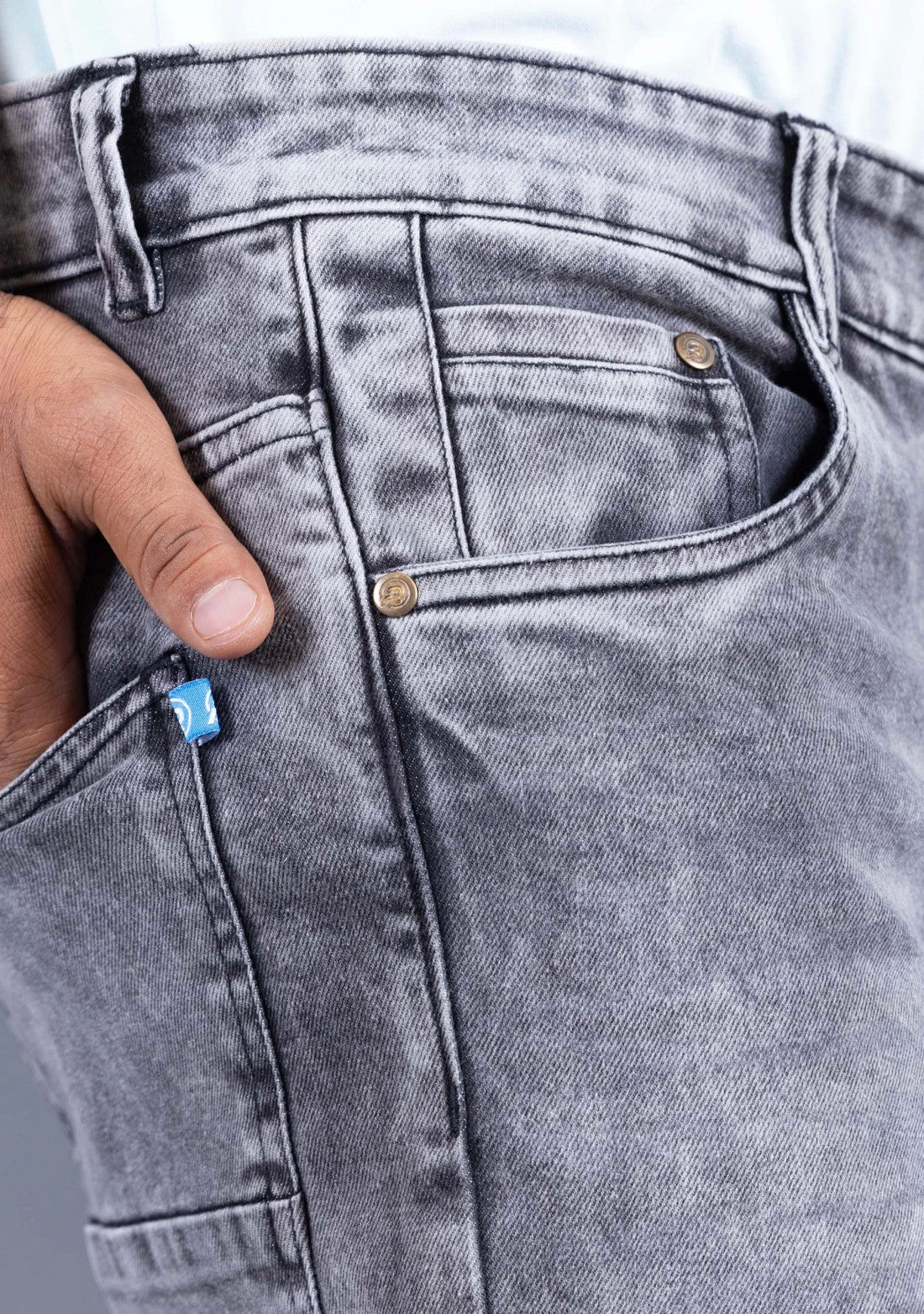 Men charcoal grey regular Fit Jeans