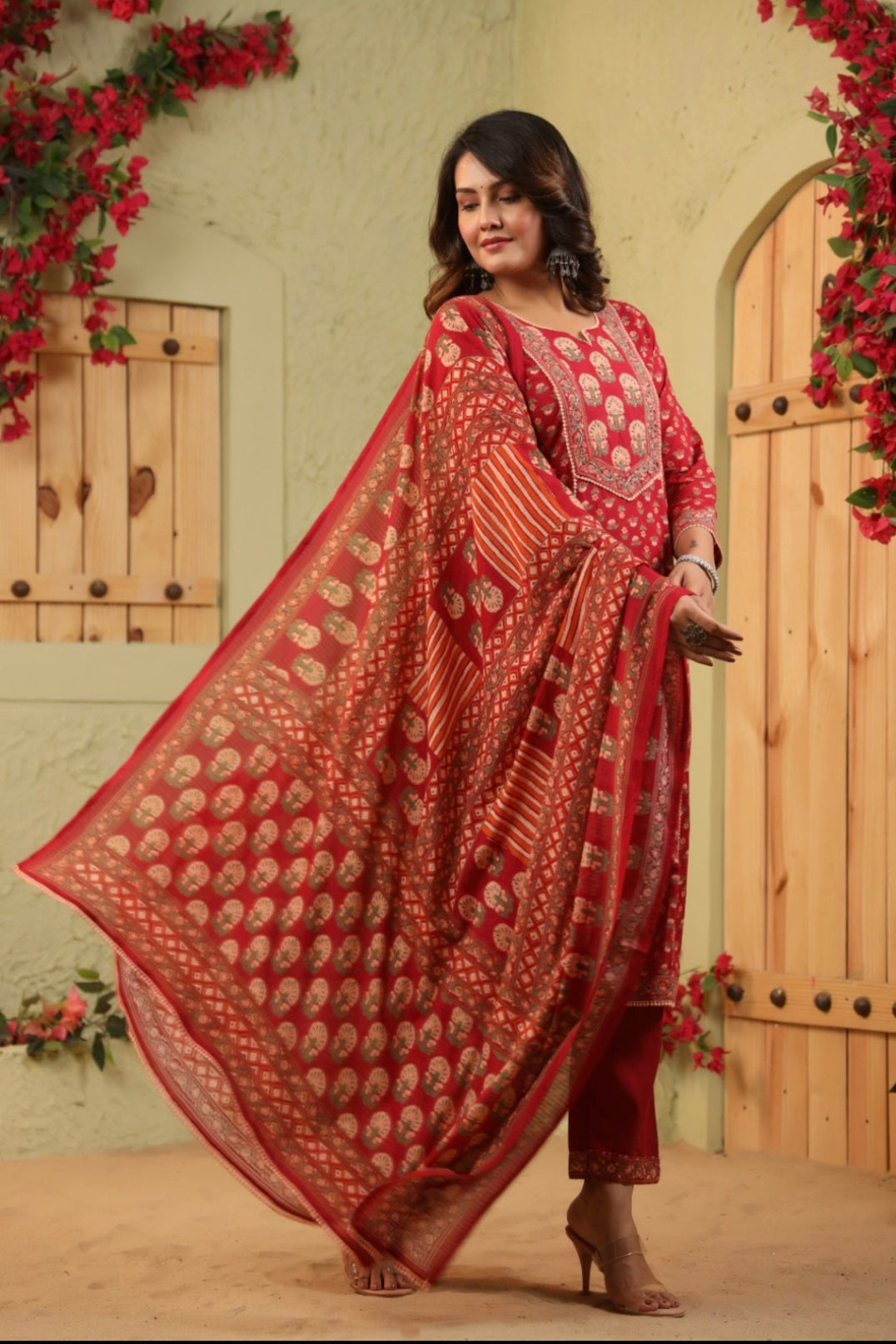 Premium Cotton Handblock Printed Suit Set