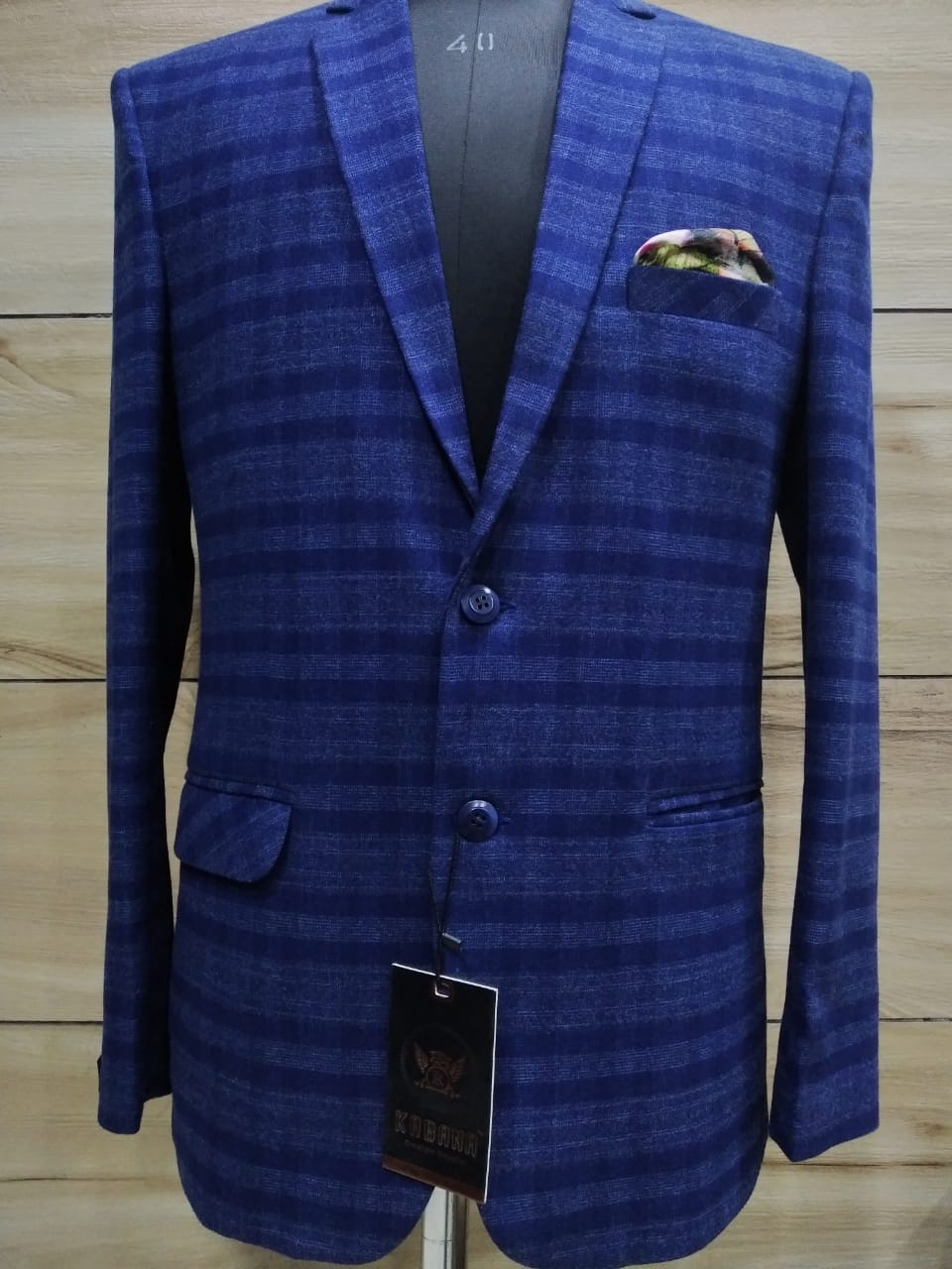 Kabana Mens Blue Tweed check blazer