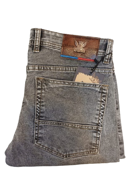Men Ash grey regular Fit Jeans